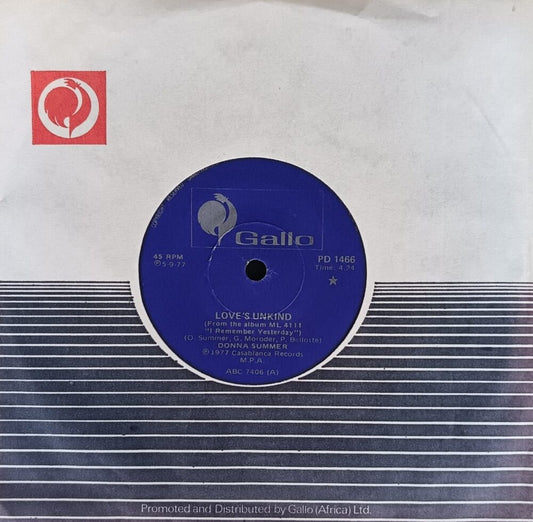 Donna Summer – Love's Unkind 7”